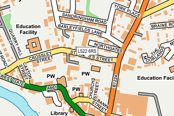LS22 6RS map - OS OpenMap – Local (Ordnance Survey) LS22 6RS map - OS OpenMap – Local (Ordnance Survey)