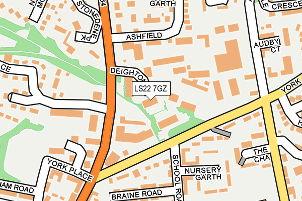 LS22 7GZ map - OS OpenMap – Local (Ordnance Survey) LS22 7GZ map - OS OpenMap – Local (Ordnance Survey)