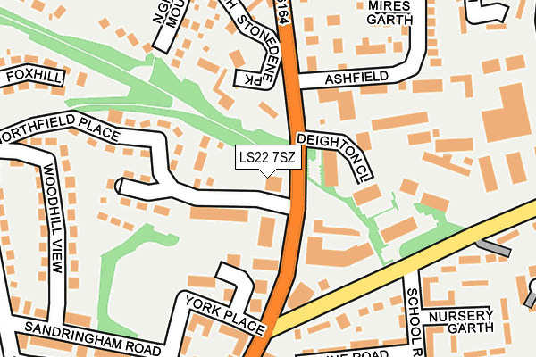 LS22 7SZ map - OS OpenMap – Local (Ordnance Survey) LS22 7SZ map - OS OpenMap – Local (Ordnance Survey)