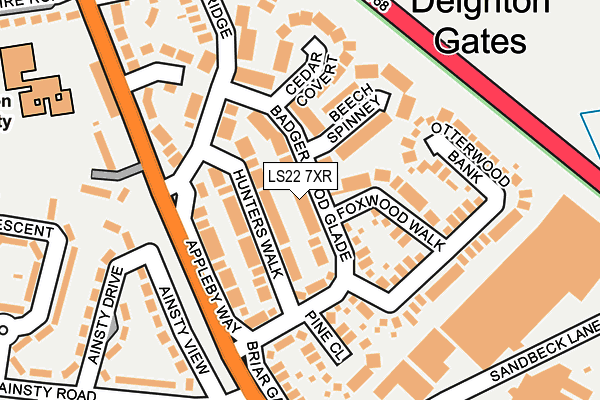 LS22 7XR map - OS OpenMap – Local (Ordnance Survey) LS22 7XR map - OS OpenMap – Local (Ordnance Survey)