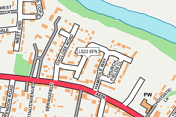 LS23 6FN map - OS OpenMap – Local (Ordnance Survey) LS23 6FN map - OS OpenMap – Local (Ordnance Survey)