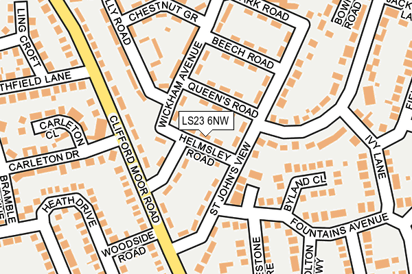 LS23 6NW map - OS OpenMap – Local (Ordnance Survey) LS23 6NW map - OS OpenMap – Local (Ordnance Survey)