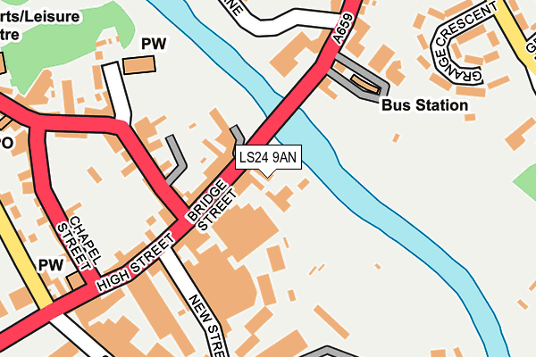 LS24 9AN map - OS OpenMap – Local (Ordnance Survey) LS24 9AN map - OS OpenMap – Local (Ordnance Survey)