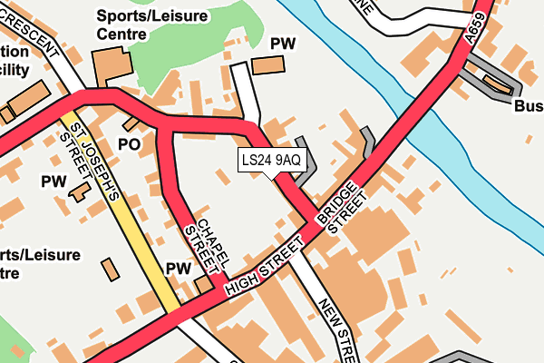 LS24 9AQ map - OS OpenMap – Local (Ordnance Survey) LS24 9AQ map - OS OpenMap – Local (Ordnance Survey)