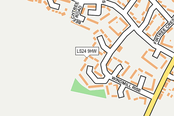 LS24 9HW map - OS OpenMap – Local (Ordnance Survey) LS24 9HW map - OS OpenMap – Local (Ordnance Survey)