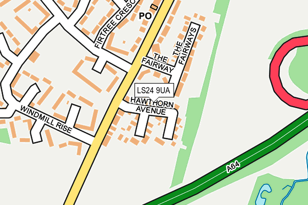 LS24 9UA map - OS OpenMap – Local (Ordnance Survey) LS24 9UA map - OS OpenMap – Local (Ordnance Survey)