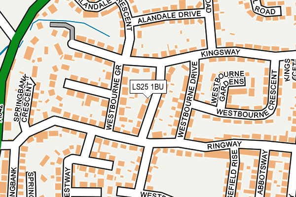 LS25 1BU map - OS OpenMap – Local (Ordnance Survey) LS25 1BU map - OS OpenMap – Local (Ordnance Survey)