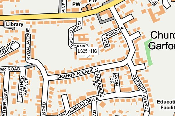 LS25 1HG map - OS OpenMap – Local (Ordnance Survey) LS25 1HG map - OS OpenMap – Local (Ordnance Survey)