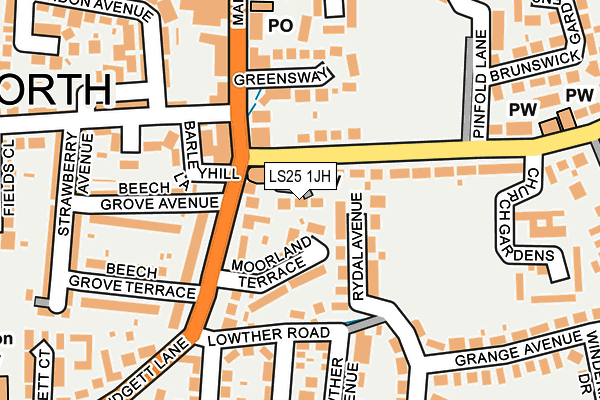 LS25 1JH map - OS OpenMap – Local (Ordnance Survey) LS25 1JH map - OS OpenMap – Local (Ordnance Survey)