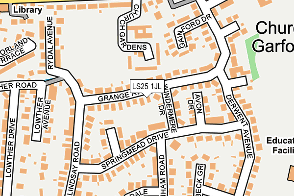 LS25 1JL map - OS OpenMap – Local (Ordnance Survey) LS25 1JL map - OS OpenMap – Local (Ordnance Survey)