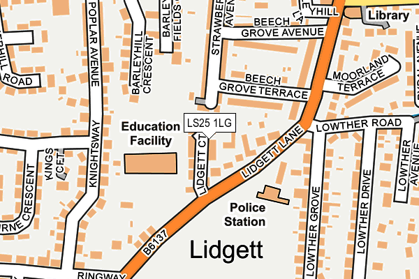 LS25 1LG map - OS OpenMap – Local (Ordnance Survey) LS25 1LG map - OS OpenMap – Local (Ordnance Survey)
