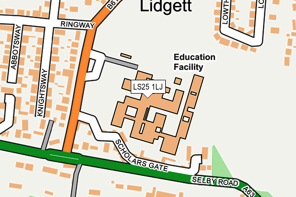 LS25 1LJ map - OS OpenMap – Local (Ordnance Survey) LS25 1LJ map - OS OpenMap – Local (Ordnance Survey)