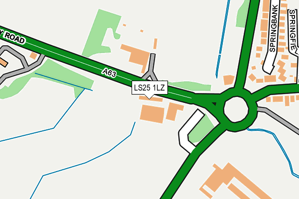 LS25 1LZ map - OS OpenMap – Local (Ordnance Survey) LS25 1LZ map - OS OpenMap – Local (Ordnance Survey)