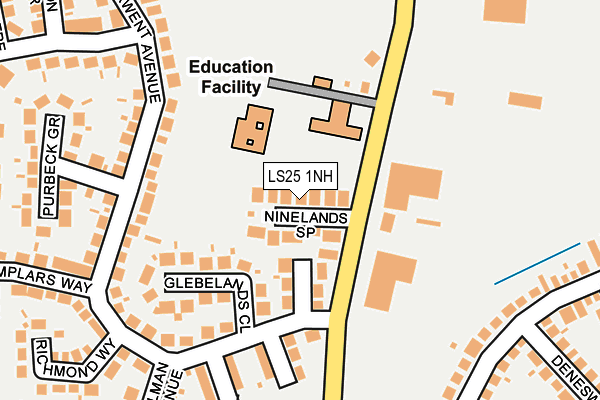 LS25 1NH map - OS OpenMap – Local (Ordnance Survey) LS25 1NH map - OS OpenMap – Local (Ordnance Survey)