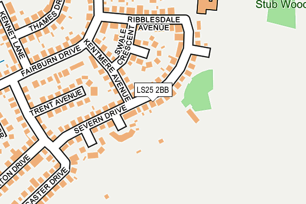 LS25 2BB map - OS OpenMap – Local (Ordnance Survey) LS25 2BB map - OS OpenMap – Local (Ordnance Survey)