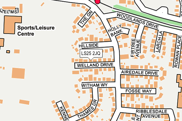 LS25 2JQ map - OS OpenMap – Local (Ordnance Survey) LS25 2JQ map - OS OpenMap – Local (Ordnance Survey)