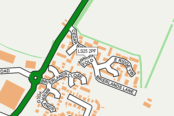 LS25 2PF map - OS OpenMap – Local (Ordnance Survey) LS25 2PF map - OS OpenMap – Local (Ordnance Survey)