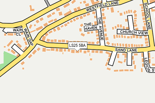 LS25 5BA map - OS OpenMap – Local (Ordnance Survey) LS25 5BA map - OS OpenMap – Local (Ordnance Survey)