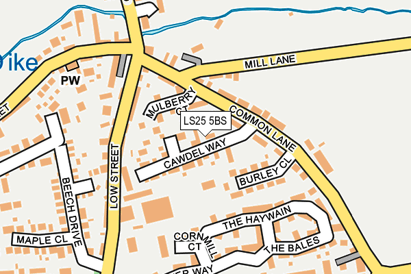 LS25 5BS map - OS OpenMap – Local (Ordnance Survey) LS25 5BS map - OS OpenMap – Local (Ordnance Survey)