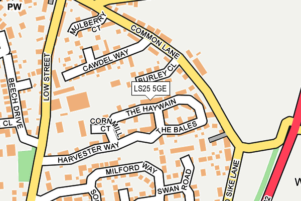 LS25 5GE map - OS OpenMap – Local (Ordnance Survey) LS25 5GE map - OS OpenMap – Local (Ordnance Survey)