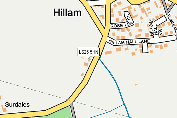 LS25 5HN map - OS OpenMap – Local (Ordnance Survey) LS25 5HN map - OS OpenMap – Local (Ordnance Survey)