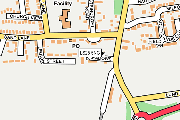 LS25 5NG map - OS OpenMap – Local (Ordnance Survey) LS25 5NG map - OS OpenMap – Local (Ordnance Survey)