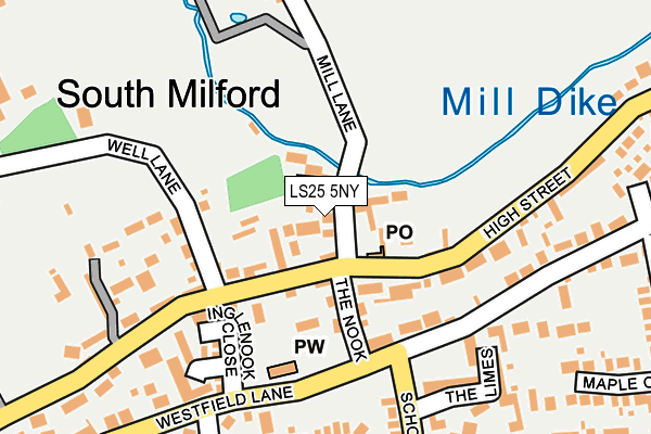 LS25 5NY map - OS OpenMap – Local (Ordnance Survey) LS25 5NY map - OS OpenMap – Local (Ordnance Survey)