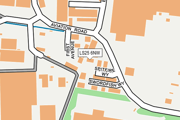 LS25 6NW map - OS OpenMap – Local (Ordnance Survey) LS25 6NW map - OS OpenMap – Local (Ordnance Survey)