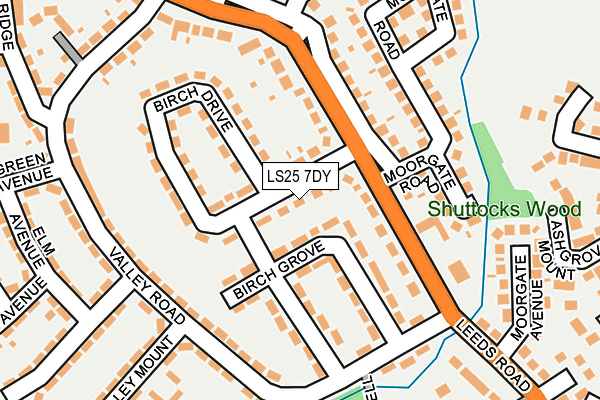 LS25 7DY map - OS OpenMap – Local (Ordnance Survey) LS25 7DY map - OS OpenMap – Local (Ordnance Survey)