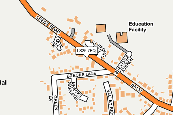 LS25 7EQ map - OS OpenMap – Local (Ordnance Survey) LS25 7EQ map - OS OpenMap – Local (Ordnance Survey)