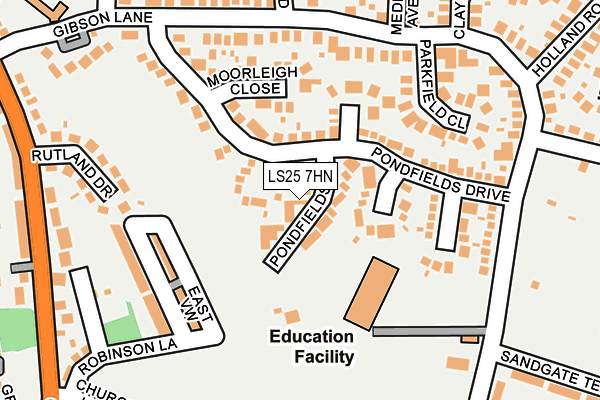 LS25 7HN map - OS OpenMap – Local (Ordnance Survey) LS25 7HN map - OS OpenMap – Local (Ordnance Survey)