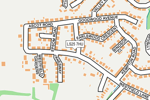 LS25 7HU map - OS OpenMap – Local (Ordnance Survey) LS25 7HU map - OS OpenMap – Local (Ordnance Survey)