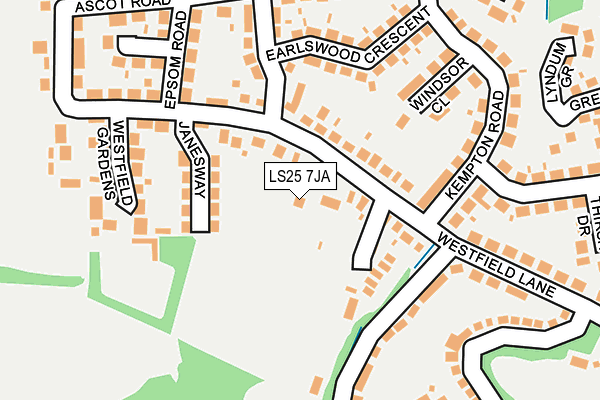 LS25 7JA map - OS OpenMap – Local (Ordnance Survey) LS25 7JA map - OS OpenMap – Local (Ordnance Survey)