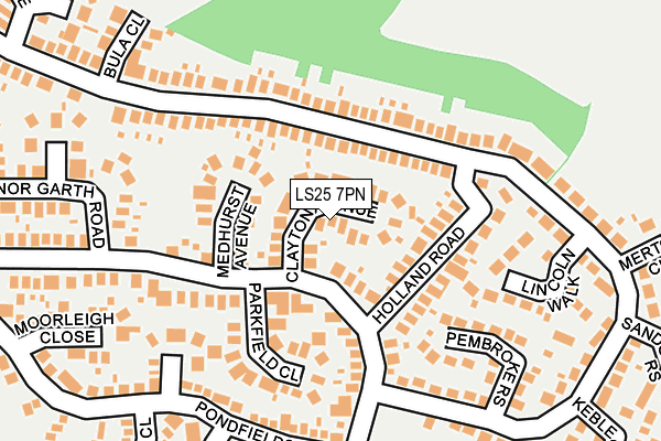 LS25 7PN map - OS OpenMap – Local (Ordnance Survey) LS25 7PN map - OS OpenMap – Local (Ordnance Survey)