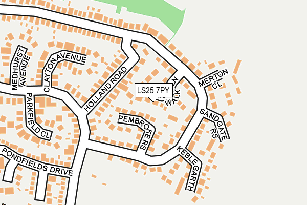 LS25 7PY map - OS OpenMap – Local (Ordnance Survey) LS25 7PY map - OS OpenMap – Local (Ordnance Survey)