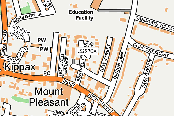 LS25 7QA map - OS OpenMap – Local (Ordnance Survey) LS25 7QA map - OS OpenMap – Local (Ordnance Survey)