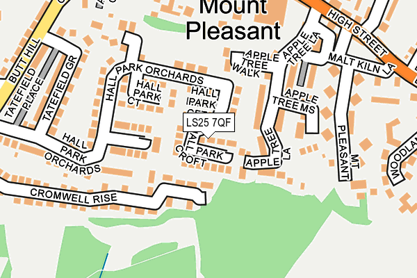 LS25 7QF map - OS OpenMap – Local (Ordnance Survey) LS25 7QF map - OS OpenMap – Local (Ordnance Survey)