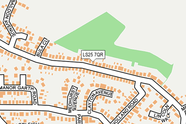 LS25 7QR map - OS OpenMap – Local (Ordnance Survey) LS25 7QR map - OS OpenMap – Local (Ordnance Survey)