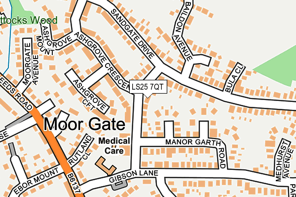 LS25 7QT map - OS OpenMap – Local (Ordnance Survey) LS25 7QT map - OS OpenMap – Local (Ordnance Survey)