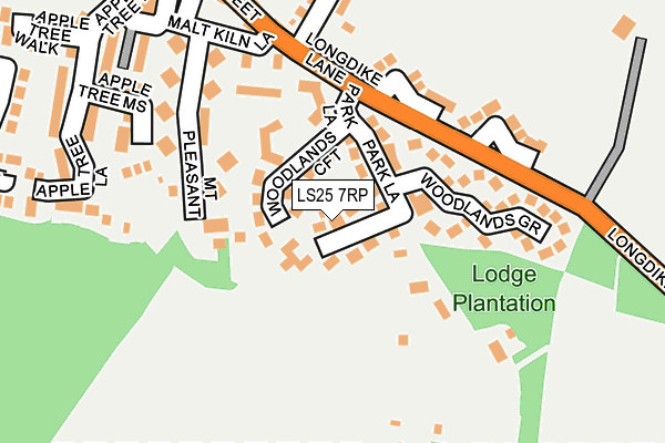LS25 7RP map - OS OpenMap – Local (Ordnance Survey) LS25 7RP map - OS OpenMap – Local (Ordnance Survey)