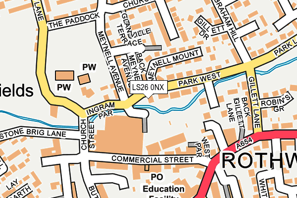 LS26 0NX map - OS OpenMap – Local (Ordnance Survey) LS26 0NX map - OS OpenMap – Local (Ordnance Survey)