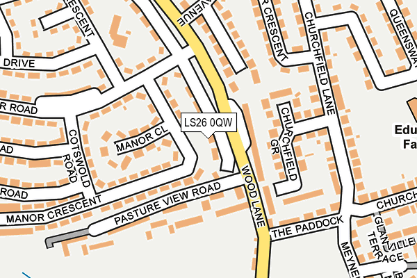 LS26 0QW map - OS OpenMap – Local (Ordnance Survey) LS26 0QW map - OS OpenMap – Local (Ordnance Survey)