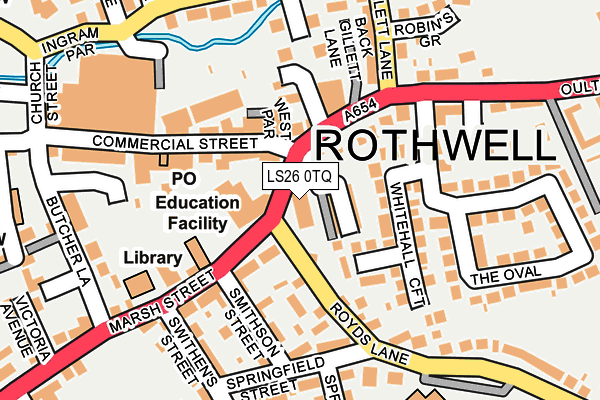 LS26 0TQ map - OS OpenMap – Local (Ordnance Survey)