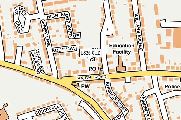 LS26 0UZ map - OS OpenMap – Local (Ordnance Survey) LS26 0UZ map - OS OpenMap – Local (Ordnance Survey)