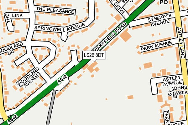 LS26 8DT map - OS OpenMap – Local (Ordnance Survey) LS26 8DT map - OS OpenMap – Local (Ordnance Survey)