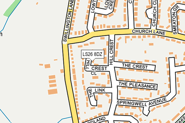 LS26 8DZ map - OS OpenMap – Local (Ordnance Survey) LS26 8DZ map - OS OpenMap – Local (Ordnance Survey)