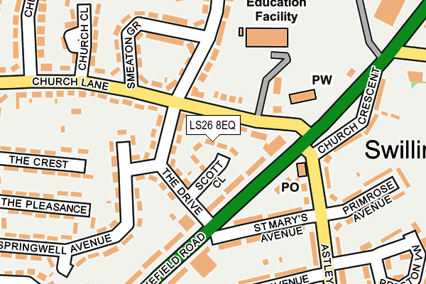 LS26 8EQ map - OS OpenMap – Local (Ordnance Survey) LS26 8EQ map - OS OpenMap – Local (Ordnance Survey)