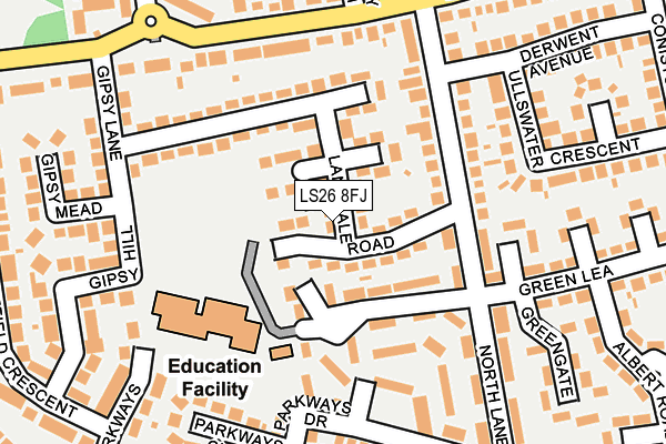 LS26 8FJ map - OS OpenMap – Local (Ordnance Survey) LS26 8FJ map - OS OpenMap – Local (Ordnance Survey)