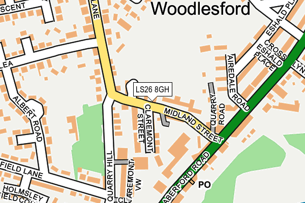 LS26 8GH map - OS OpenMap – Local (Ordnance Survey) LS26 8GH map - OS OpenMap – Local (Ordnance Survey)