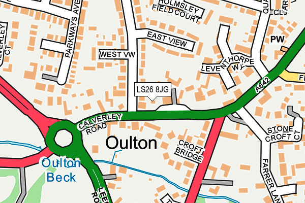 LS26 8JG map - OS OpenMap – Local (Ordnance Survey) LS26 8JG map - OS OpenMap – Local (Ordnance Survey)